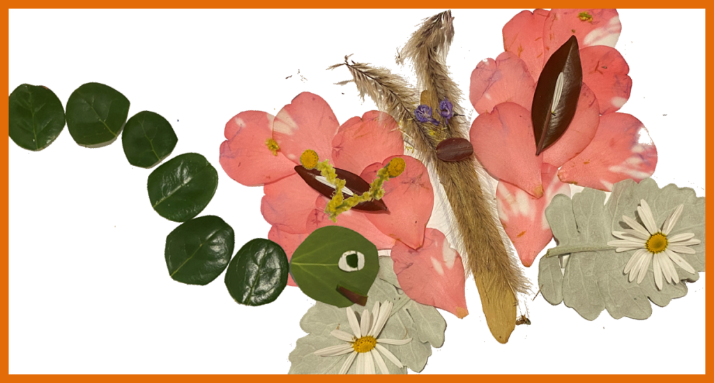 A very hungry scavenger hunt - make a collaged caterpillar and butterfly